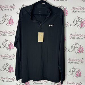 Nike Black white Quarter-Zip Pullover half zip up collar sweater long sleeve